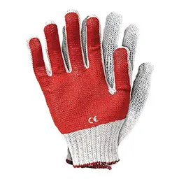 Reis Schutzhandschuhe Größe 8, Weiß-Rot, 10 Stück
