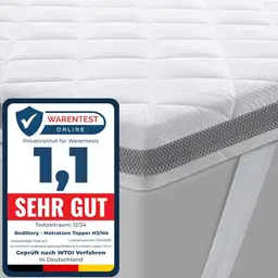 BedStory Gel Topper 180x200cm H3/H4, 7,5 cm Kaltschaum, atmungsaktiver 3D-Bezug, bequemer Matratzentopper für Boxspringbetten
