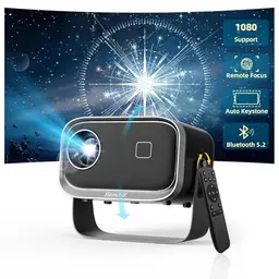 Jimveo 2025 Mini Beamer 1080P HD mit WiFi6 & Bluetooth – 4K Unterstützung für Heimkino, 300'' Display
