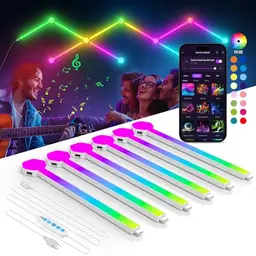 Kimimara RGB LED Gaming Wandleuchte - App-Steuerung, Musik Sync, Deko für Schlafzimmer und Gamer Room