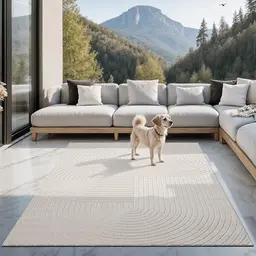 Santo Plus Outdoor Teppich - Wetterfest und Pflegeleicht, Creme, 80 x 150 cm