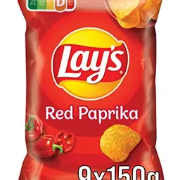 Lay's Red Paprika – Knusprige Kartoffelchips für die Party, 9 x 150 g
