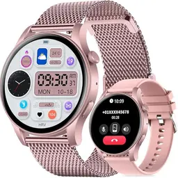 GedFong Smartwatch für Damen, 1,43 Zoll, wasserdicht IP67, Herzfrequenzmonitor, 107+ Sportmodi, Android & iOS