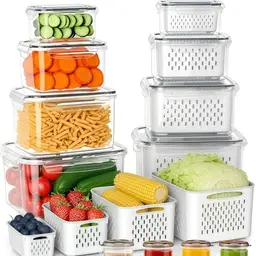 24-teilig Vorratsdosen Set mit Deckel - Luftdicht, BPA-frei, tiefkühl- & mikrowellenfest - Obst & Gemüse frisch halten
