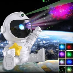 Astronaut Projektion Lampe mit LED Sternenhimmel Projektor für Schlafzimmer und Decke – 360° Einstellbar, inklusive Fernbedienung