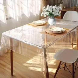 DIKARIYA Abwaschbare Durchsichtige Tischdecke 140x140cm - Wasserdicht und Fettdicht