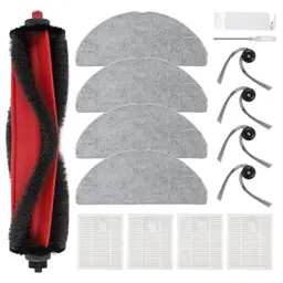 Ersatz Zubehör für Roborock Q7 M5/M5+/L5/L5+, 1 Hauptbürste, 4 Filter, 4 Seitenbürsten, 4 Mopp Wischtücher