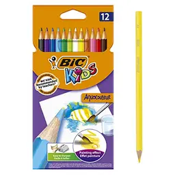 BIC Kids Aquarell Wasserfarben Stifte, 12er Pack - verschiedene Farben