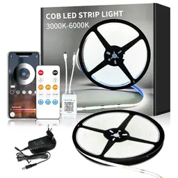 Yeewhale COB LED Strip 10m mit APP und Fernbedienung, dimmbar, ideal für Schlafzimmer und DIY-Dekoration