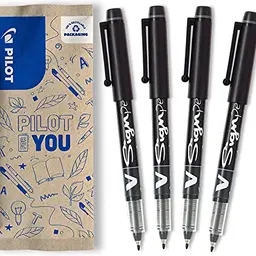 PILOT V-Sign Faserschreiber, Schwarz, 4er Pack