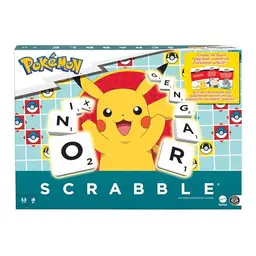 Mattel Scrabble Pokémon-Brettspiel für die ganze Familie mit 50 Herausforderungskarten, für 2-4 Spieler, Deutsche Version