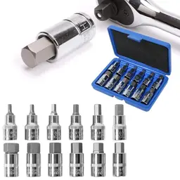 VGECEE 12-tlg Inbus Nuss Set 1/2'' mit Kunststoffkoffer für Schlagschrauber, 5-22mm, Blau