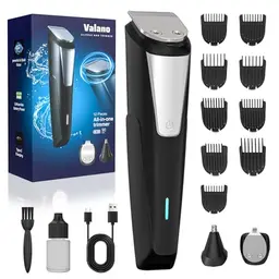 Valano Haarschneidemaschine & Trimmer 3-in-1 Set mit 9 Aufsätzen (1-16 mm) für Herren, USB-ladbar, Profi-Qualität