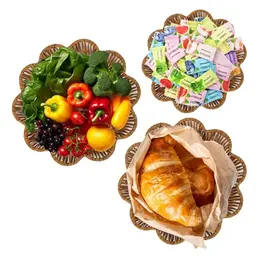 Obstkorb aus handgewebtem Kunststoff – 3er Set für Küche, Esszimmer und Heimdekoration
