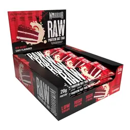 Warrior Raw Protein Flapjack Red Velvet 12x75 g – Zuckerarmer Energieriegel für Muskelaufbau & Sättigung