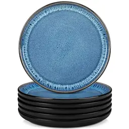 vancasso Speiseteller Set für 6 Personen, Blau, geeignet für Spülmaschine und Mikrowelle