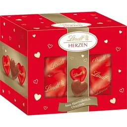 Lindt Schokolade Herzen Vollmilch rot, 340g – Geschenk, Großpackung
