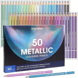 Ccfoud 50 Metallic Buntstifte für Erwachsene und Kinder - Ideal zum Zeichnen und Skizzieren
