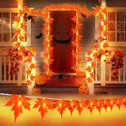 FFZZKJ Lichterkette 3M mit 20 LED Ahornblätter für Herbst- und Halloween-Deko