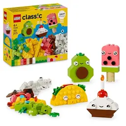 LEGO Classic Kreativer Snack Bauspaß - Spielzeug für Rollenspiele, Cupcake, Avocado, Eis am Stiel, Taco, 11039