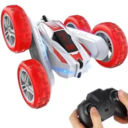 FUNFY Racing Stunt RC-Spielzeugauto mit Allradantrieb und 360-Grad-Drehung | rutschfeste Reifen, Nebelspray, wiederaufladbare Batterie