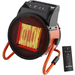 Keramischer Heizlüfter mit Fernbedienung, 2000W, 3 Heizstufen, Schnelle Wärme für Indoor und Outdoor