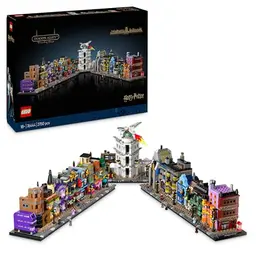 LEGO Harry Potter Die Zauberläden der Winkelgasse - Miniaturstraße, inkl. Harry Potter, Draco Malfoy & Hermine Granger - Geschenk für Erwachsene, Artikelnummer 76444