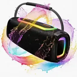 Bluetooth Lautsprecher mit Beleuchtung, IPX7 wasserdicht, 20h Akku, Schnellladung, ideal für Outdoor & Strand