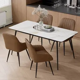 Hawthehome Esszimmerstuhl 4er Set, Ergonomischer Polsterstuhl für Esszimmer und Wohnzimmer, Braun