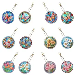 10er Set Schmetterlings Schlüsselanhänger mit Strass Mosaik – DIY Kristall Dekoration für Geldbörse und Handtasche