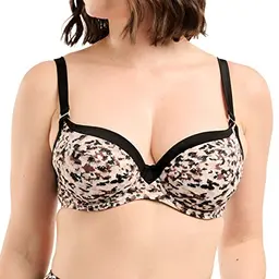 Sans Complexe Damen Badeanzug Sunset Stay, Animal Print Sand Black, Größe 80C