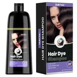 Dunkelbraunes Haarfärbe-Shampoo 3 in 1 zur Abdeckung grauer Haare - Sanfte Kräuterformel in 20 Minuten