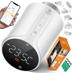 KESSER® Heizkörperthermostat WiFi | Smart Home App Steuerung | Thermostat für Alexa & Google Assistant | 6 Heizkörperventile
