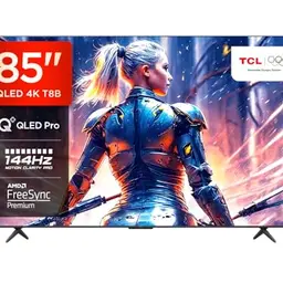 TCL 85T8B 85-Zoll QLED Gaming Fernseher, 4K UHD, HDR Pro, Google TV mit Dolby Vision und Sprachsteuerung