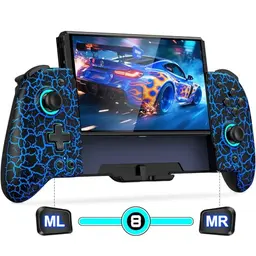 CoguyTech Wireless Switch Controller für Nintendo Switch/OLED, RGB Handheld mit Turbo und Vibrationssteuerung, 1000 mAh