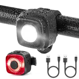 Ventvinal USB Fahrradlicht Set, STVZO genehmigt, vorne und hinten, wasserdicht, aufladbar