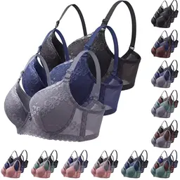 3er Pack Damen Bügel-BHs mit Spitze, gepolstert, bequem, elegant, formend, Push-Up, Alltag und Büro