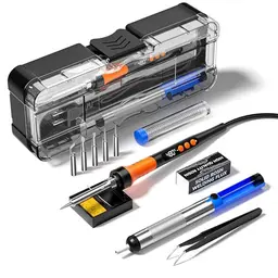 Lötkolben Kit 90W mit LCD-Display und 12 Zubehörteilen, temperaturverstellbar 180-480°C