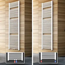 Aquamarin® Badheizkörper vertikal, 1200x600mm, weiß, für Wandmontage, Handtuchwärmer