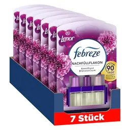 Febreze 3Volution Duftstecker Nachfüllflakon Lenor Amethyst Blütentraum, 7x20 ml, 3 Düfte gegen Gerüche
