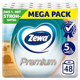 Zewa Premium Toilettenpapier, 48 Stück, 5-lagig, Vorratspackung
