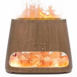 SALKING 2-in-1 Aroma Diffuser & Salzleuchte mit Flammeneffekt, 150ml Luftbefeuchter