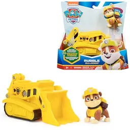 PAW Patrol Baustellen-Fahrzeug mit Rubble-Figur, Spielzeug für Kinder ab 3 Jahren