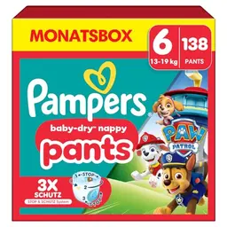 Pampers Paw Patrol Windeln Größe 6 (14-19kg), 138 Höschenwindeln in MONATSBOX
