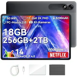 Blackview Tab9 WiFi 11" Tablet, 18GB RAM, 256GB Speicher, Octa-Core, 8200mAh Akku, 2K FHD+ Display, Face ID