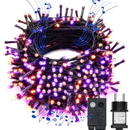 MAGGIFT Halloween Lichterkette 35m mit 300 LED - Lila Orange, Wasserdicht, 7 Modi für Garten und Party
