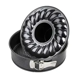 Zenker Springform Ø 28 cm BLACK METALLIC, runde Backform mit Antihaftbeschichtung, 2 Böden, Schwarz