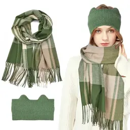 DTYGUIXE Damen Winterschal mit Fransen - Weicher Schals für Herbst und Winter, inkl. Mütze