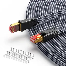 SNOWKIDS Cat 8 LAN Kabel 10m, 40Gbps Hochgeschwindigkeits Ethernet Kabel für PS5, Router, TV, Laptop