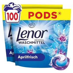Lenor Pods Waschmittel, Aprilfrisch, 100 Waschgänge, Frische & Geruchsabwehr